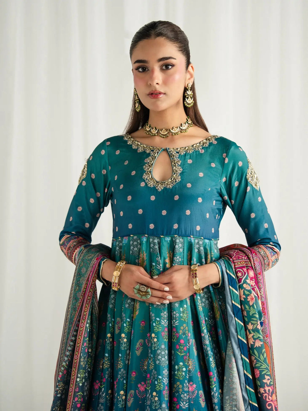 Gulaal | Aira Printed Silk | Azure by Gulaal - Designer Dress  - Type : Ladies Clothes - Available at Libayah - 100% Original 