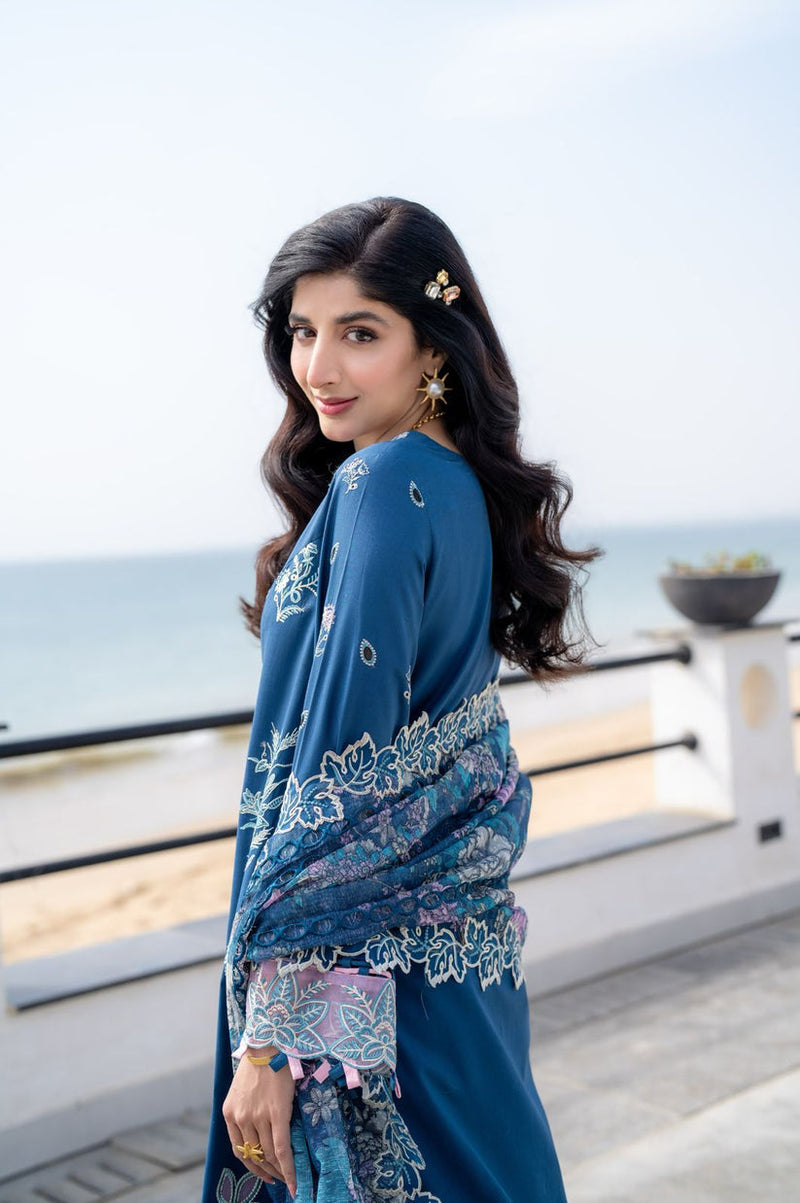 Aabyaan | Saagar Luxury Lawn 25 | AZURA (AS-03) by Aabyaan - Designer Dress - Type: Ladies Clothes - Available at Libayah - 100% Original