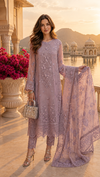Saadia Asad | Nooriyah Luxury Chiffon | D6 - Vintage Mauve by Saadia Asad - Designer Dress  - Type : Ladies Clothes - Available at Libayah - 100% Original 