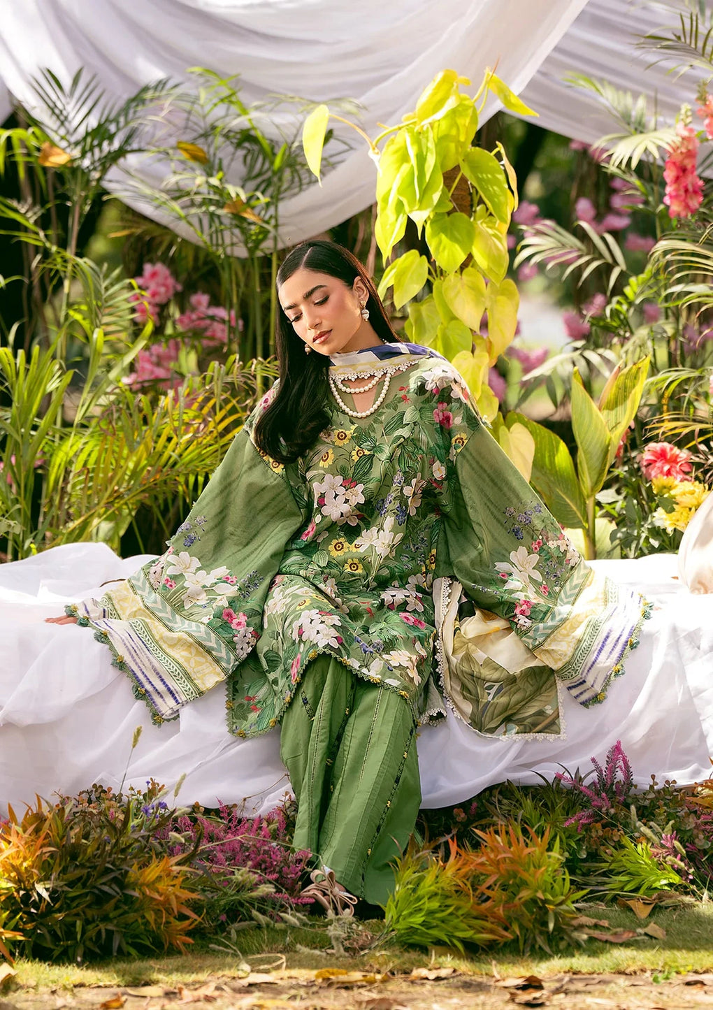 Elaf Premium | Prints 25 | EPS-1B GREEN EDEN by Elaf Premium - Designer Dress - Type: Ladies Clothes - Available at Libayah - 100% Original