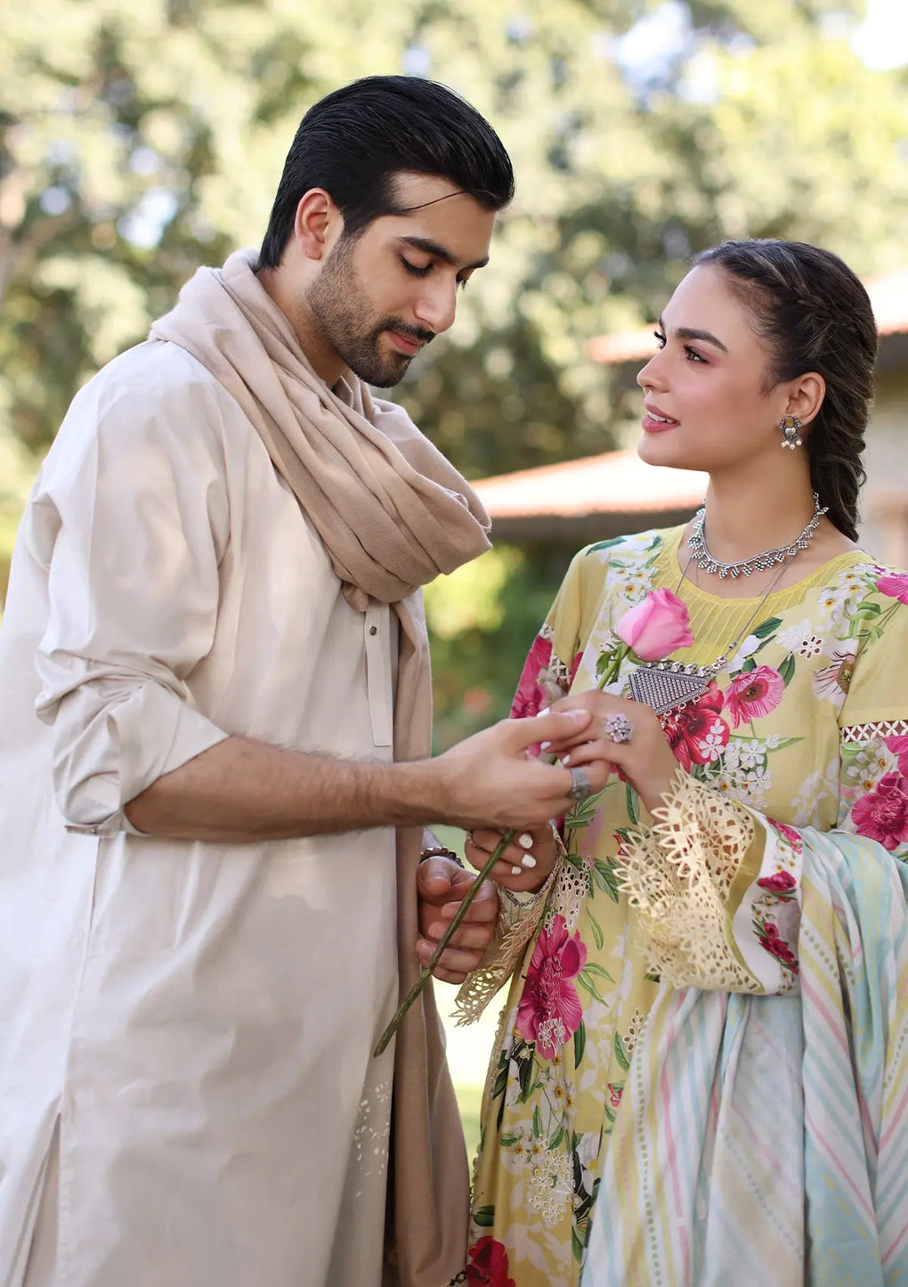 Elaf Premium | Prints Chikankari 24 | 06A SUNSHINE BOUQUET by Elaf Premium - Designer Dress - Type: Ladies Clothes - Available at Libayah - 100% Original