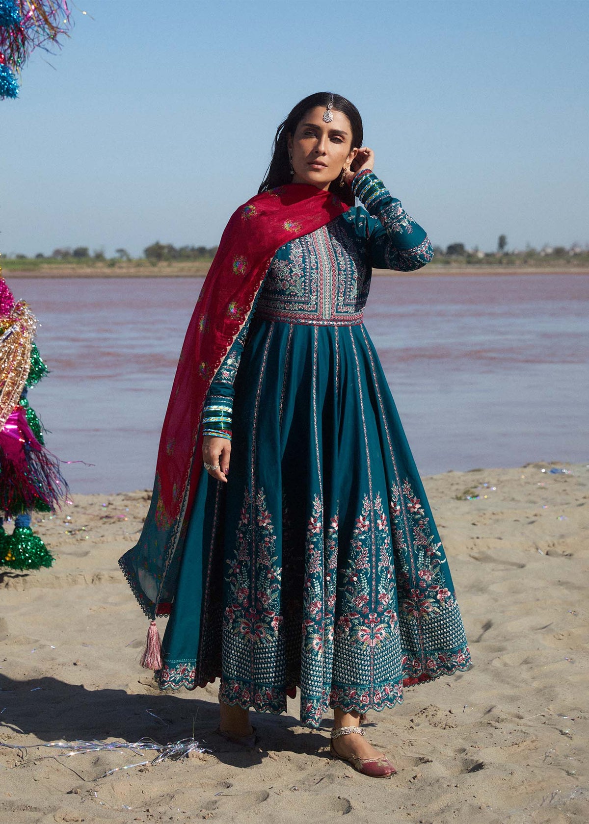 Hussain Rehar | Surkh Eid Pret'25 | Zarqash by Hussain Rehar - Designer Dress  - Type : Ladies Clothes - Available at Libayah - 100% Original 