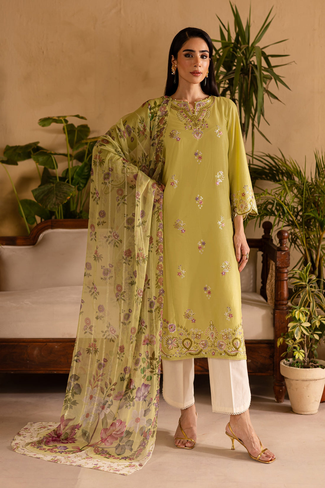 Batik | Nyra Embroidered Summer Solids | Apple Pie by Batik - Designer Dress - Type: Ladies Clothes - Available at Libayah - 100% Original