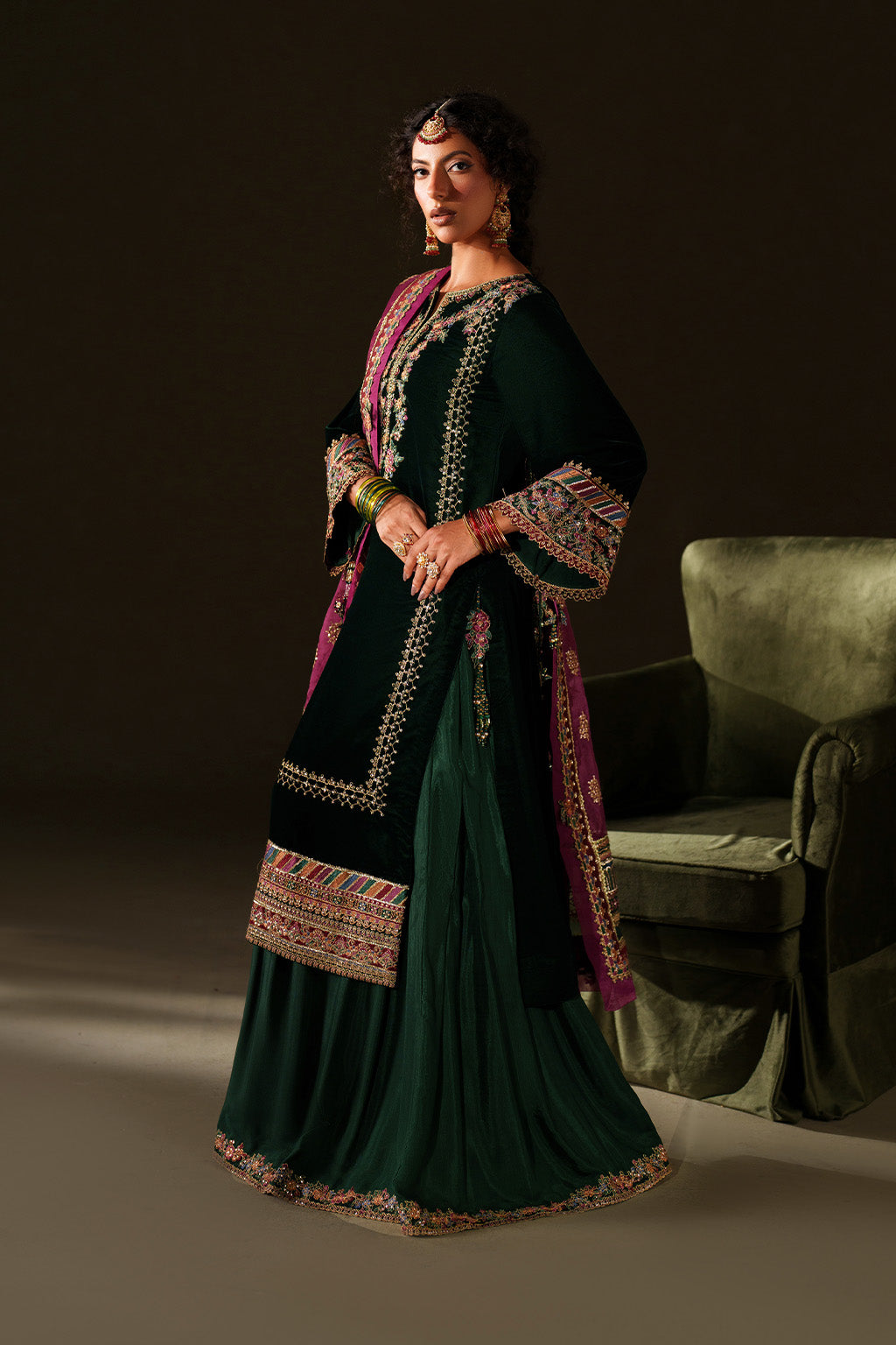 Iznik | Velvet 25 | IV-74 Embroidered Velvet by Iznik - Designer Dress - Type : Ladies Clothes - Available at Libayah - 100% Original 