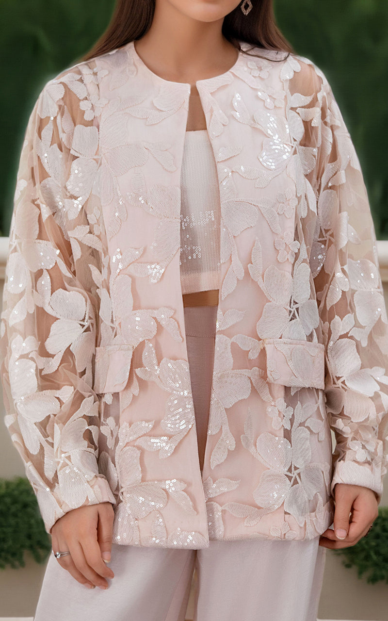 Threads and Motifs | Formal Dresses 25 | ORGANZA EMBROIDERED JACKET by Threads and Motifs - Designer Dress  - Type : Ladies Clothes - Available at Libayah - 100% Original 