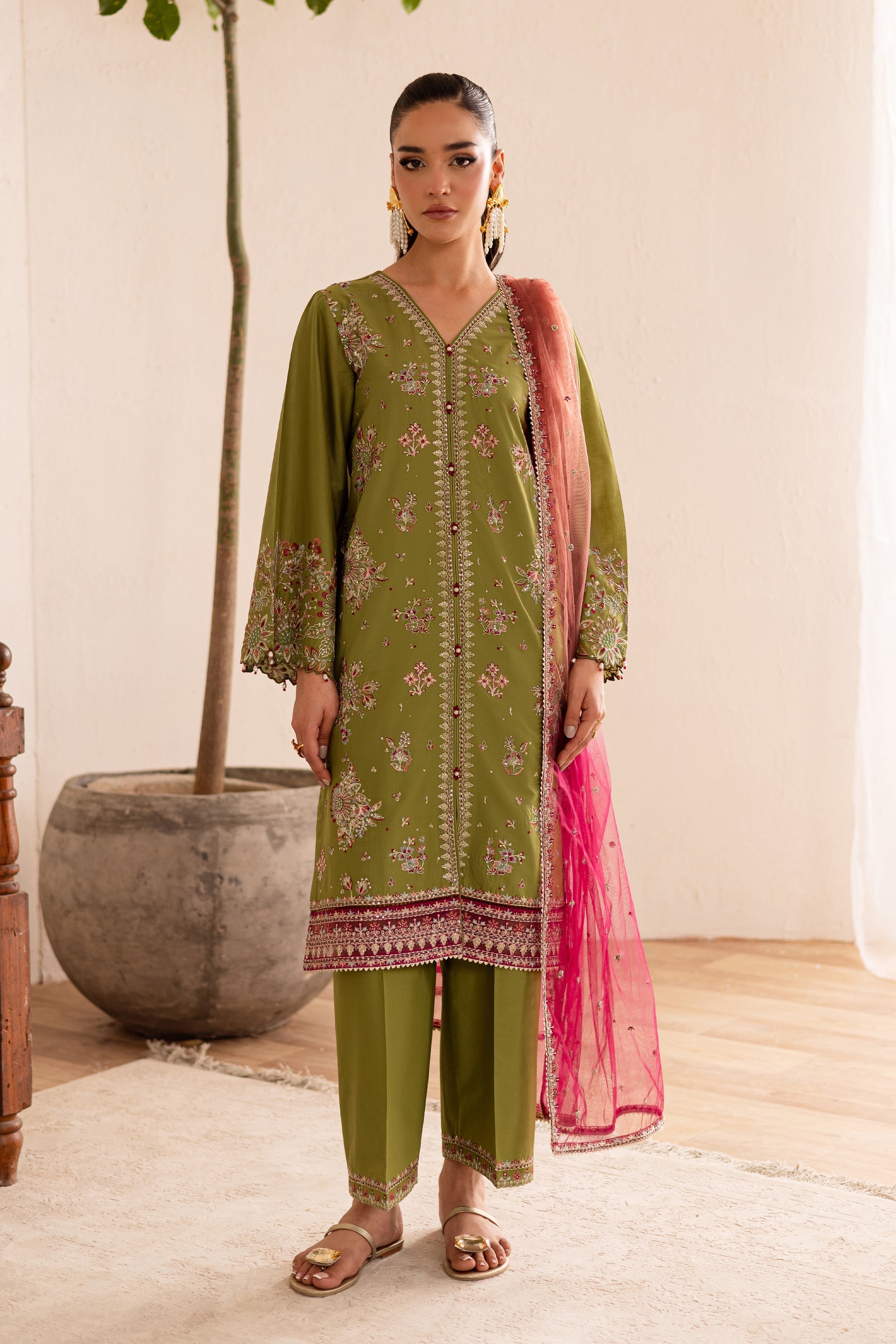 Batik | Nyra Embroidered Summer Solids | Slush by Batik - Designer Dress - Type: Ladies Clothes - Available at Libayah - 100% Original
