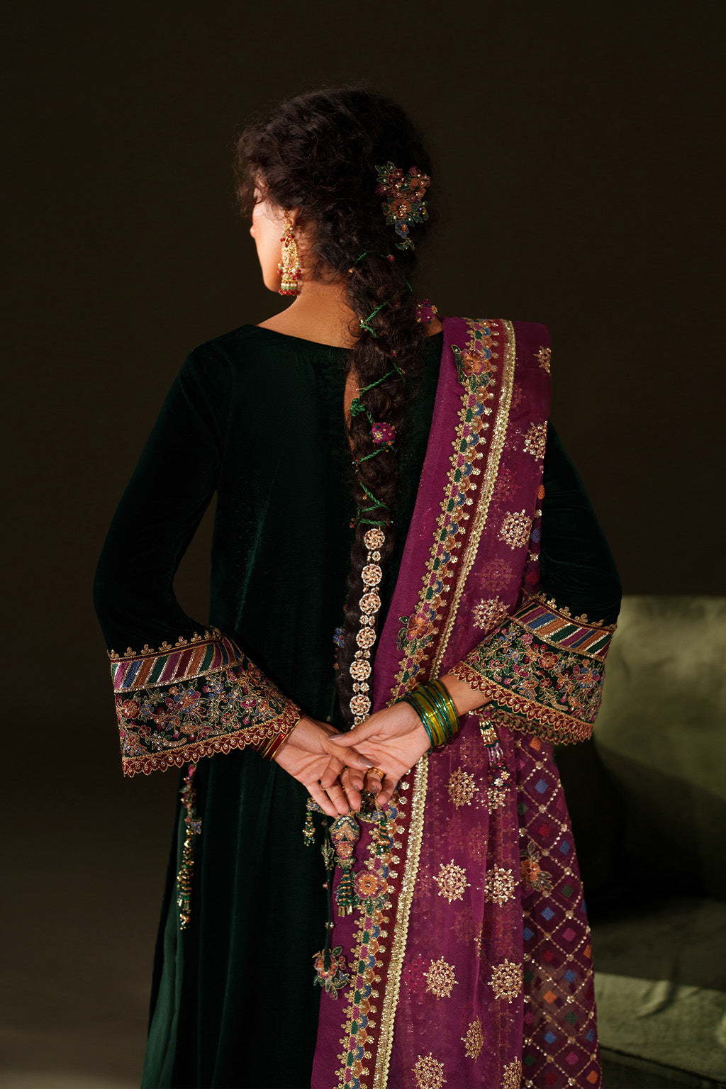 Iznik | Velvet 25 | IV-74 Embroidered Velvet by Iznik - Designer Dress - Type : Ladies Clothes - Available at Libayah - 100% Original 