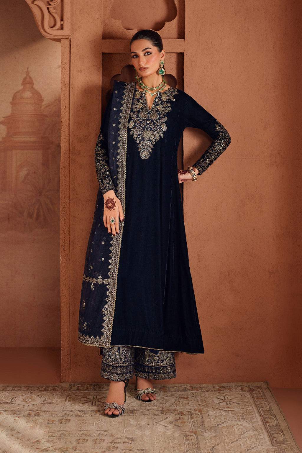Iznik | Velvet 25 | IV-66 Embroidered Velvet by Iznik - Designer Dress - Type : Ladies Clothes - Available at Libayah - 100% Original 