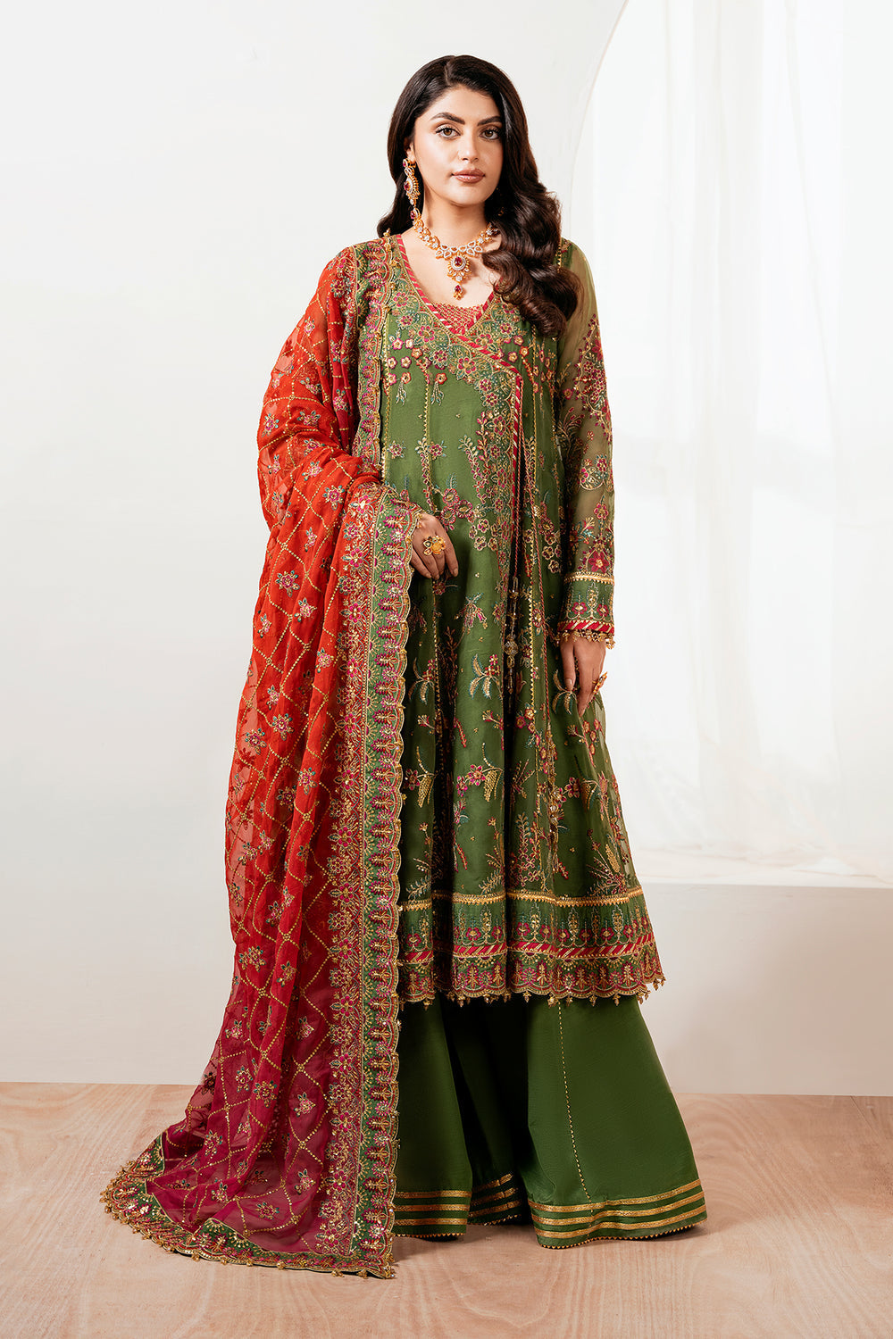 Baroque | Formals Collection | EMBROIDERED CHIFFON UF-4037 by Baroque - Designer Dress  - Type : Ladies Clothes - Available at Libayah - 100% Original 