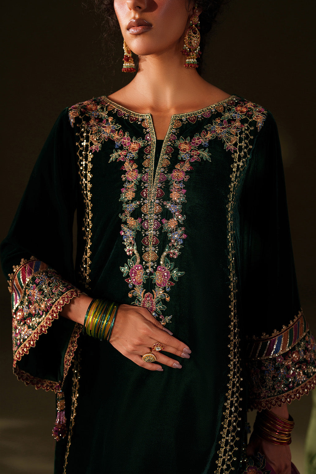 Iznik | Velvet 25 | IV-74 Embroidered Velvet by Iznik - Designer Dress - Type : Ladies Clothes - Available at Libayah - 100% Original 