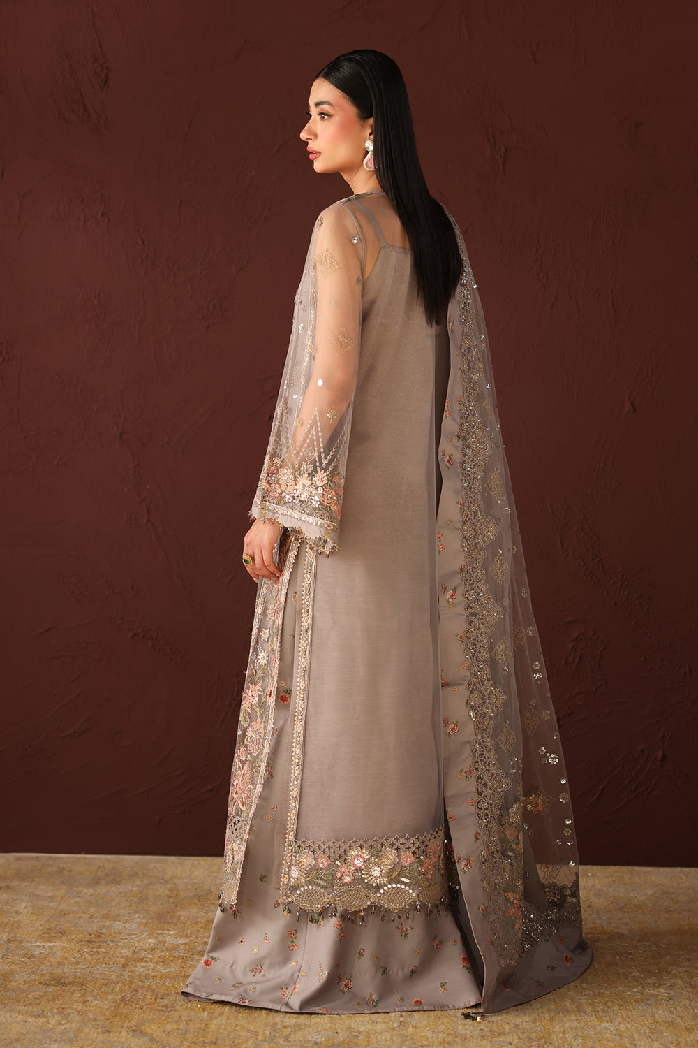 Baroque | Formals Collection | EMBROIDERED NET UF-4487 by Baroque - Designer Dress  - Type : Ladies Clothes - Available at Libayah - 100% Original 