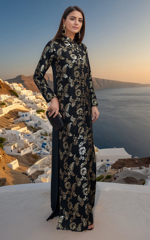 Threads and Motifs | Formal Dresses 25 | Chiffon Embroidered Jacket with Embroidered Trouser by Threads and Motifs - Designer Dress  - Type : Ladies Clothes - Available at Libayah - 100% Original 