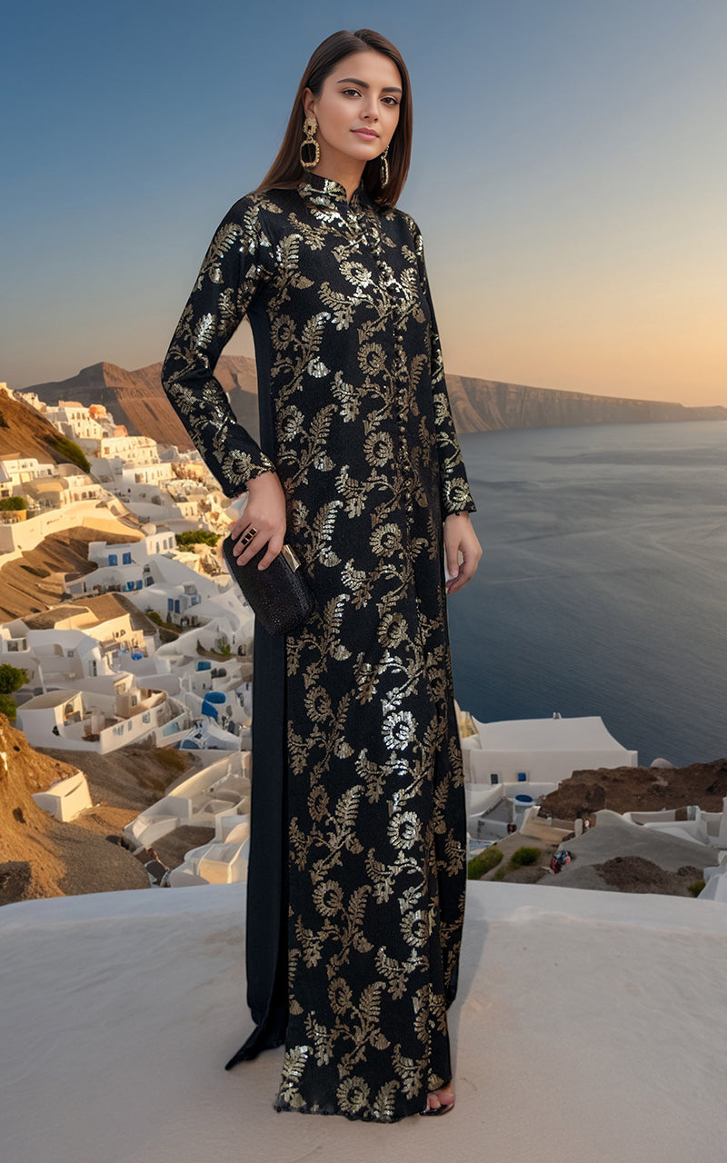 Threads and Motifs | Formal Dresses 25 | Chiffon Embroidered Jacket with Embroidered Trouser by Threads and Motifs - Designer Dress  - Type : Ladies Clothes - Available at Libayah - 100% Original 