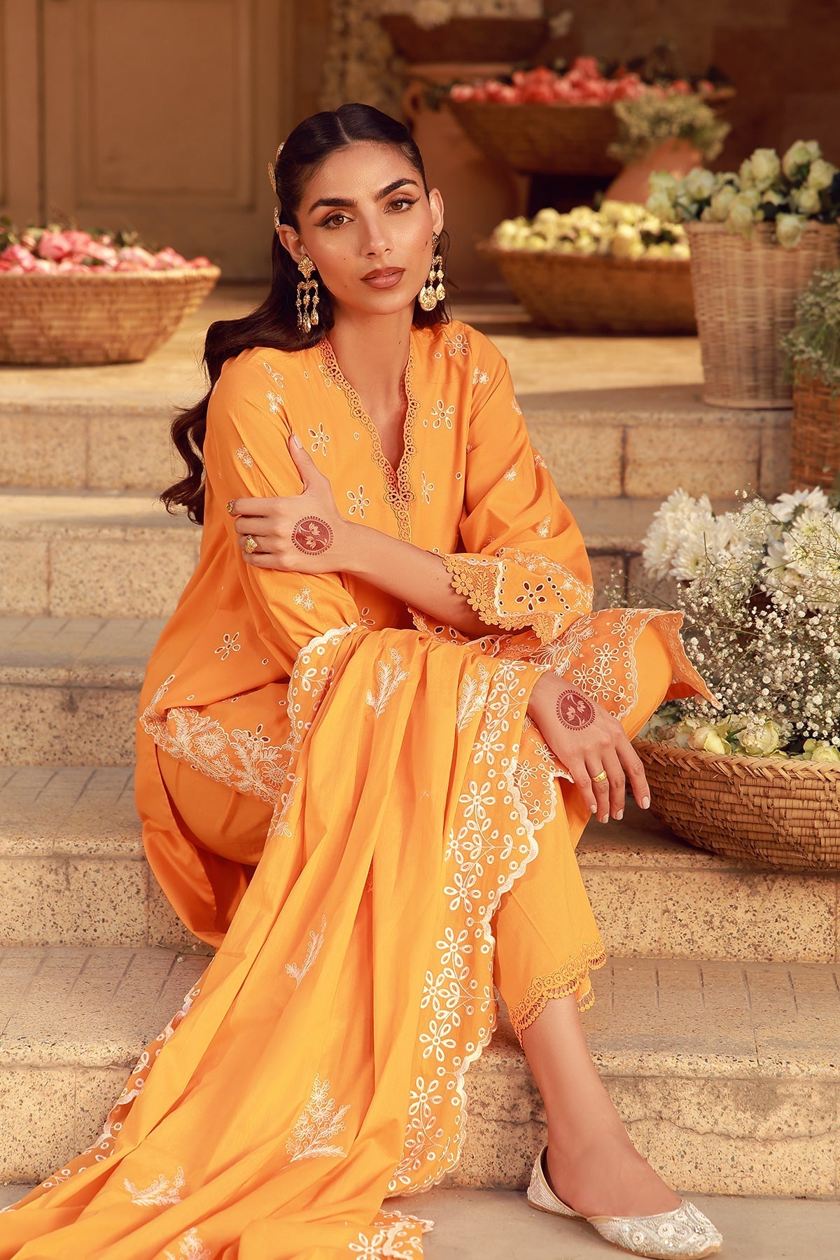 Sahar | Festive Edit 26 | Marigold Fiesta by Sahar - Designer Dress  - Type : Ladies Clothes - Available at Libayah - 100% Original 