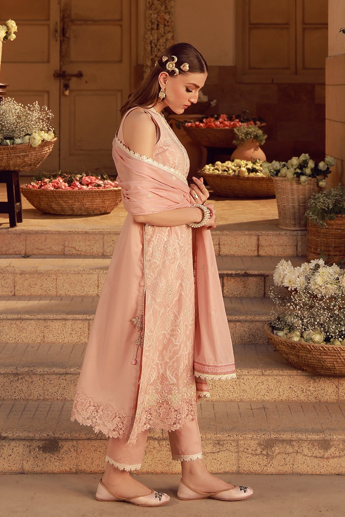 Sahar | Festive Edit 26 | Peach Blosoom Muse by Sahar - Designer Dress  - Type : Ladies Clothes - Available at Libayah - 100% Original 
