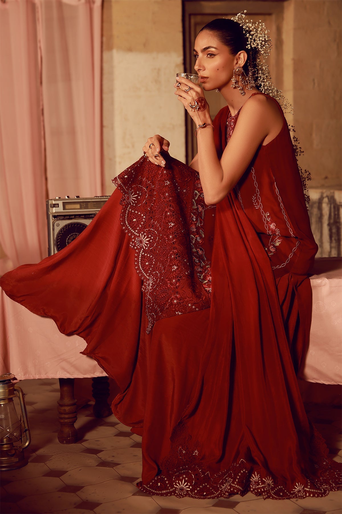 Sahar | Festive Edit 26 | Crimson Carnival by Sahar - Designer Dress  - Type : Ladies Clothes - Available at Libayah - 100% Original 