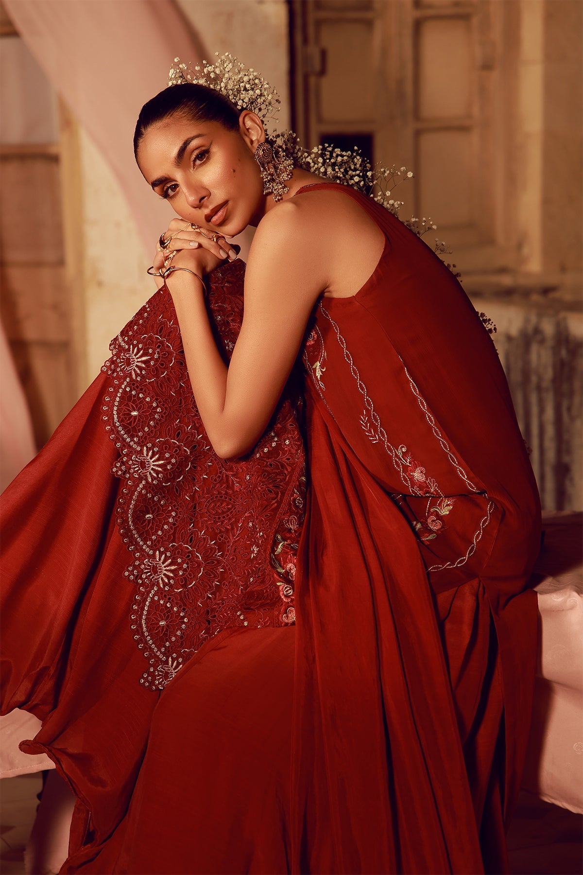 Sahar | Festive Edit 26 | Crimson Carnival by Sahar - Designer Dress  - Type : Ladies Clothes - Available at Libayah - 100% Original 