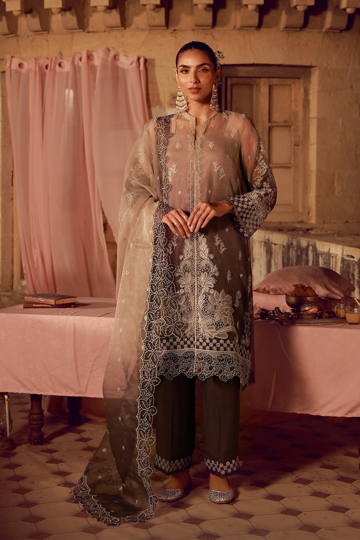 Sahar | Festive Edit 26 | Sepia Soiree by Sahar - Designer Dress  - Type : Ladies Clothes - Available at Libayah - 100% Original 
