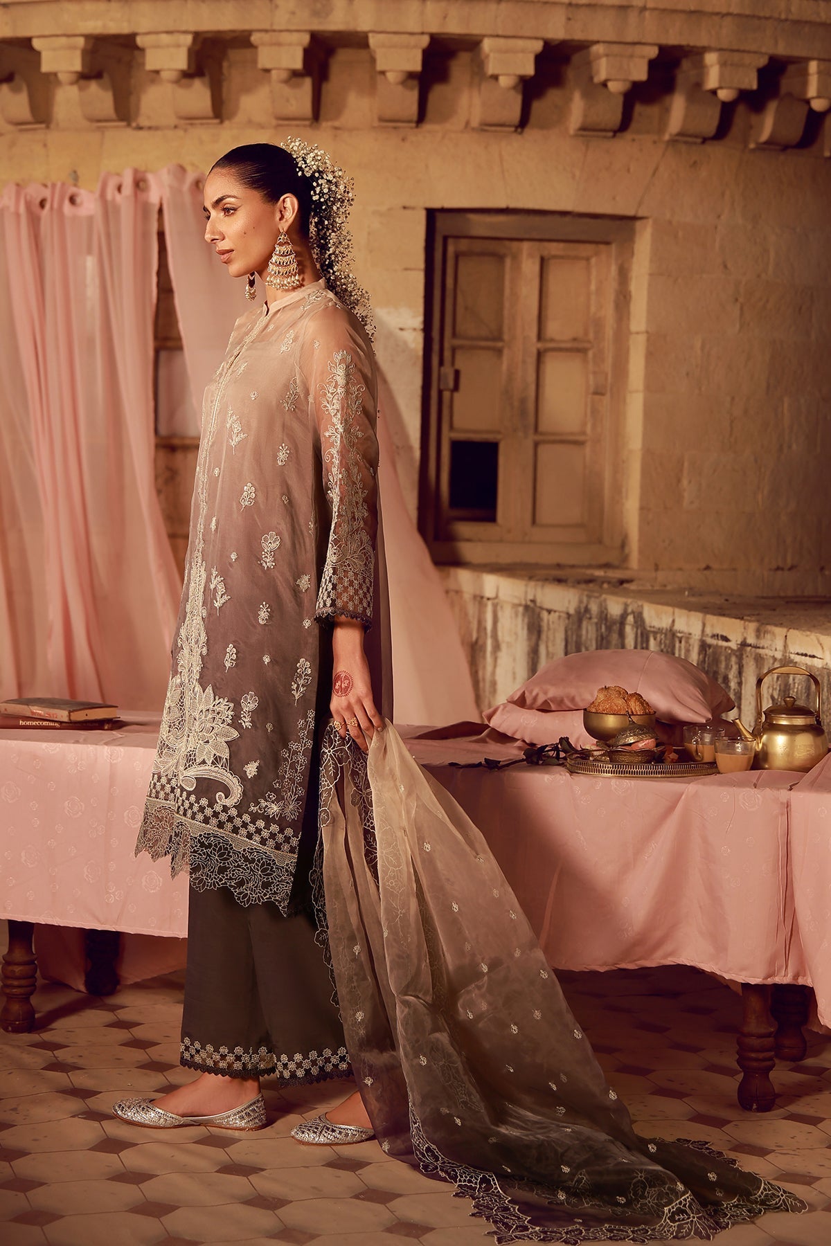 Sahar | Festive Edit 26 | Sepia Soiree by Sahar - Designer Dress  - Type : Ladies Clothes - Available at Libayah - 100% Original 