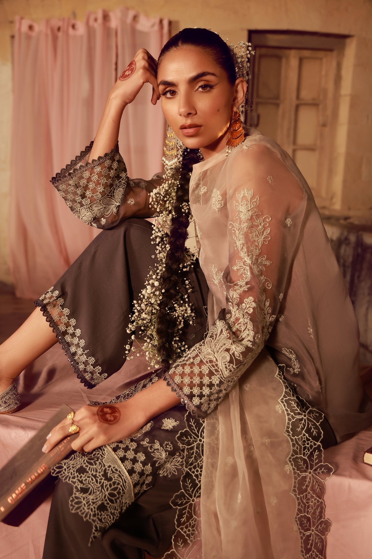 Sahar | Festive Edit 26 | Sepia Soiree by Sahar - Designer Dress  - Type : Ladies Clothes - Available at Libayah - 100% Original 