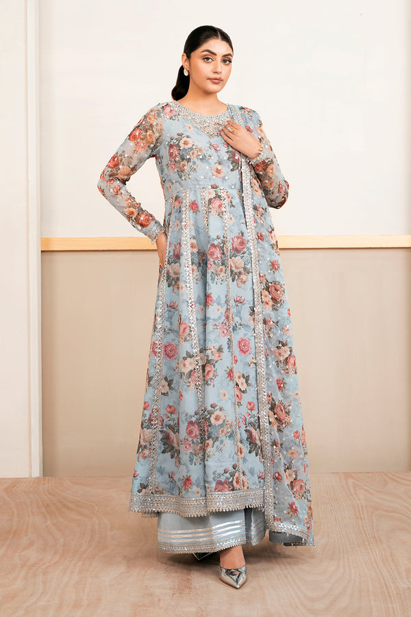 Baroque | Luxury Pret 25 | EMBELLISHED PRINTED CHIFFON PR-1058 by Baroque - Designer Dress  - Type : Ladies Clothes - Available at Libayah - 100% Original 