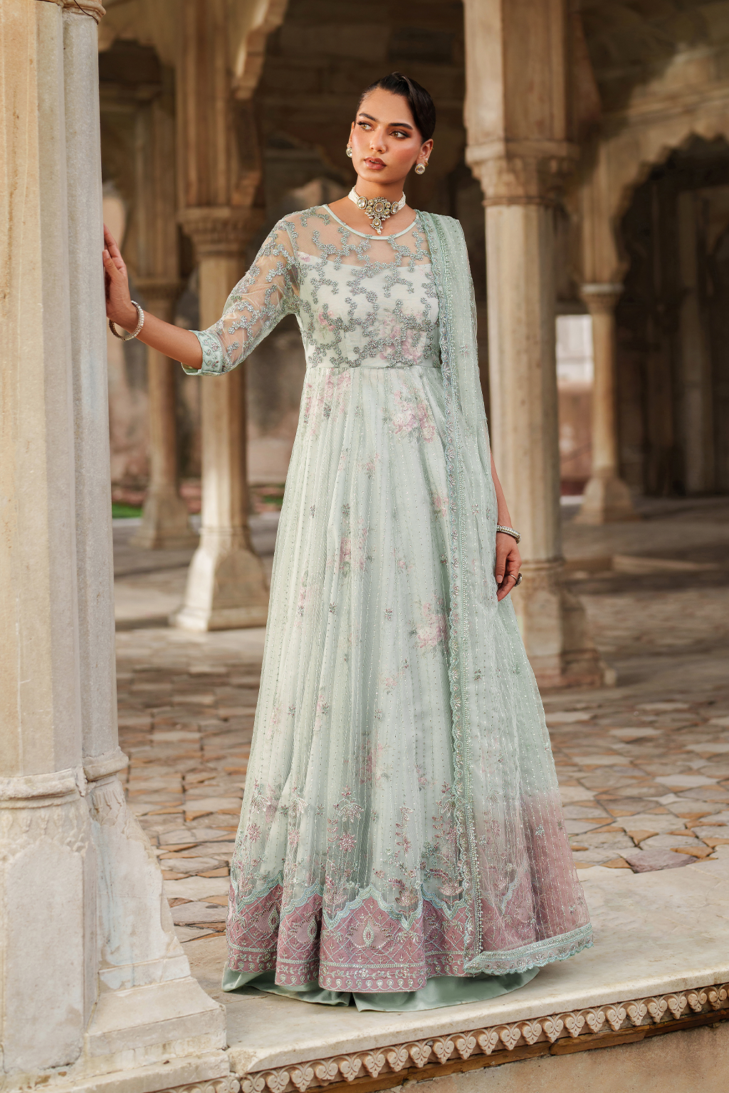 Iznik | Festive Formal | UE-553 Embroidered Net by Iznik - Designer Dress  - Type : Ladies Clothes - Available at Libayah - 100% Original 