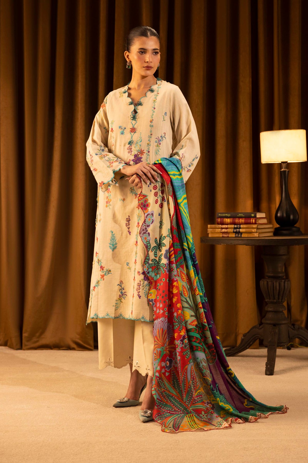 Sana Safinaz | Muzlin Winter 25 | M253-008B by Sana Safinaz - Designer Dress - Type : Ladies Clothes - Available at Libayah - 100% Original 