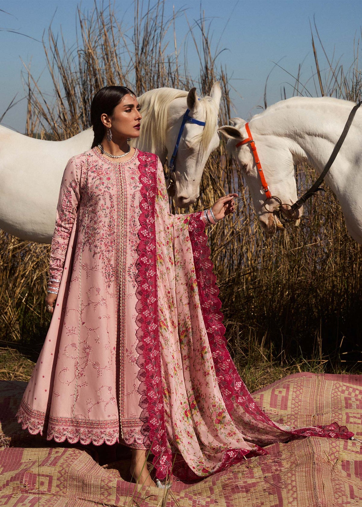 Hussain Rehar | Surkh Eid Pret'25 | Neher by Hussain Rehar - Designer Dress  - Type : Ladies Clothes - Available at Libayah - 100% Original 