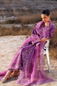 Emaan adeel | Sunlit Groove Luxury Lawn 26 | FLORAL FRENZY by Emaan Adeel - Designer Dress  - Type : Ladies Clothes - Available at Libayah - 100% Original 