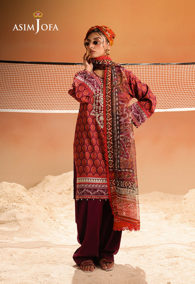 Asim Jofa | Summer Rhapsody | AJUBU-26 Printed Embroidered Lawn by Asim Jofa - Designer Dress  - Type : Ladies Clothes - Available at Libayah - 100% Original 
