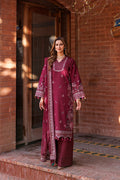Farasha | Dastoor Embroidered Lawn SS24 | RUBY GLAM by Farasha - Designer Dress - Type: Ladies Clothes - Available at Libayah - 100% Original