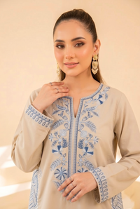 Faiza Faisal | FNF Cords Edit |BEIGE COBALT by Faiza Faisal - Designer Dress  - Type : Ladies Clothes - Available at Libayah - 100% Original 