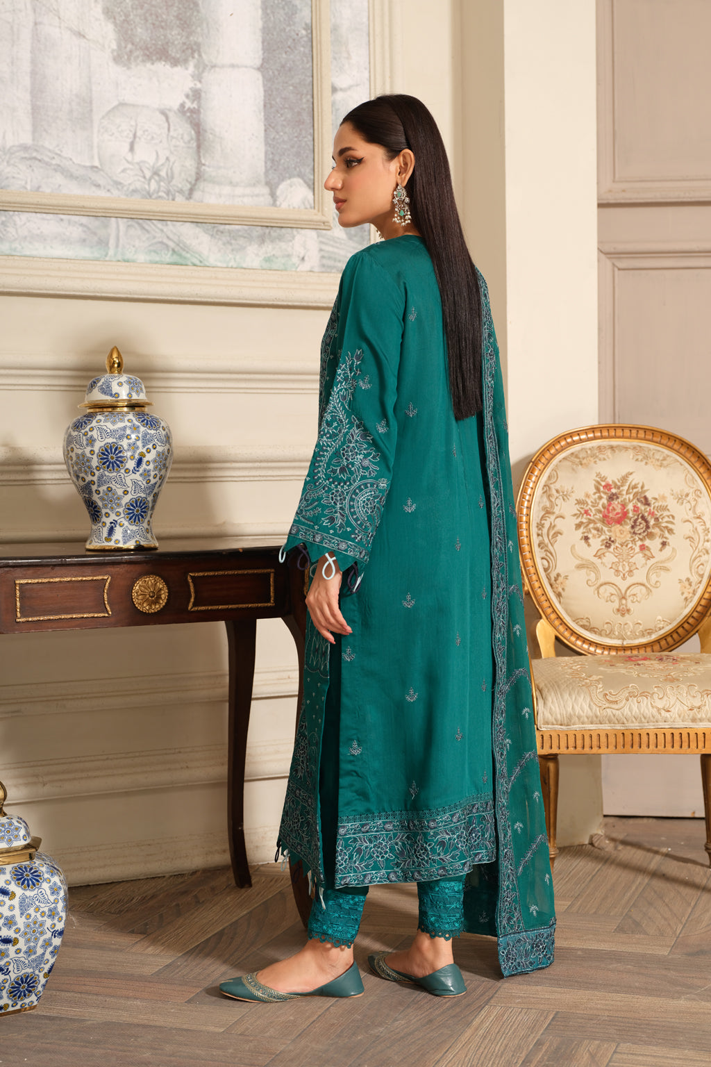 Johra | Silsila Embroidered Viscose | JH-256-SIL by Johra - Designer Dress - Type: Luxury - Available at Libayah - 100% Original