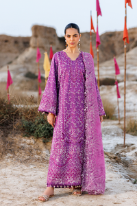 Emaan adeel | Sunlit Groove Luxury Lawn 26 | FLORAL FRENZY by Emaan Adeel - Designer Dress  - Type : Ladies Clothes - Available at Libayah - 100% Original 