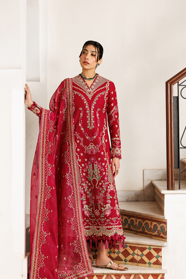 Emaan Adeel | Mirabelle Festive Luxury Lawn | GARDENIA GLOW by Emaan Adeel - Designer Dress  - Type : Ladies Clothes - Available at Libayah - 100% Original 