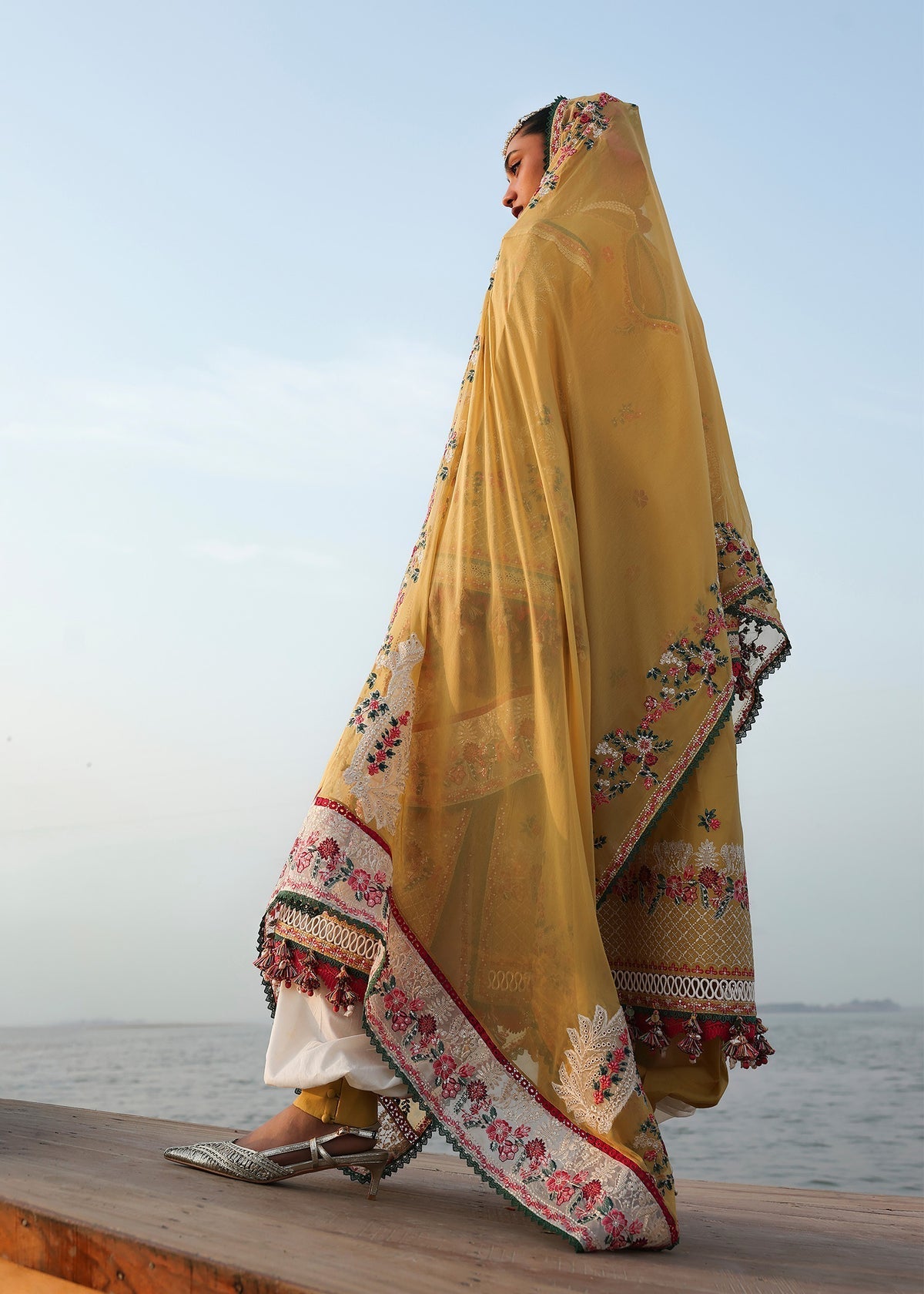 Hussain Rehar | Kalabagh Luxury Lawn 26 | Ochre by Hussain Rehar - Designer Dress  - Type : Ladies Clothes - Available at Libayah - 100% Original 
