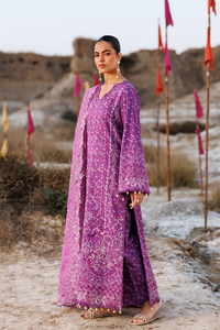 Emaan adeel | Sunlit Groove Luxury Lawn 26 | FLORAL FRENZY by Emaan Adeel - Designer Dress  - Type : Ladies Clothes - Available at Libayah - 100% Original 