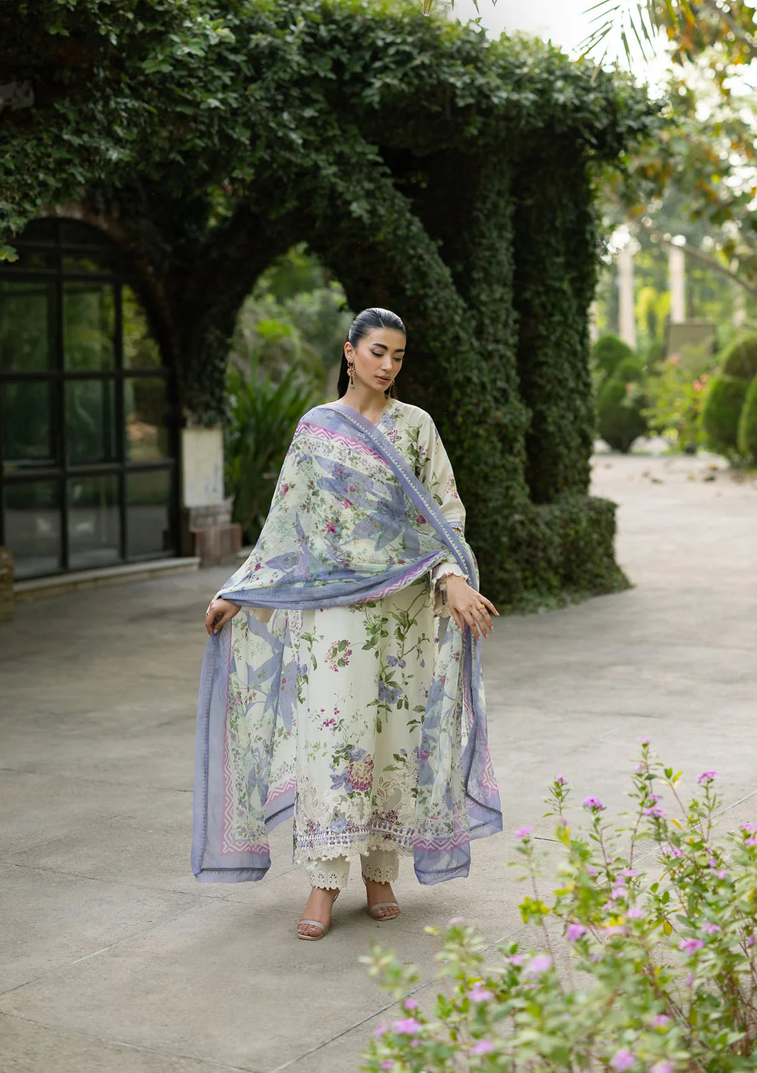 Elaf Premium | Signature Embroidered Lawn with Chiffon Collection 26 | ESG-3B KATIE by Elaf Premium - Designer Dress  - Type : Ladies Clothes - Available at Libayah - 100% Original 