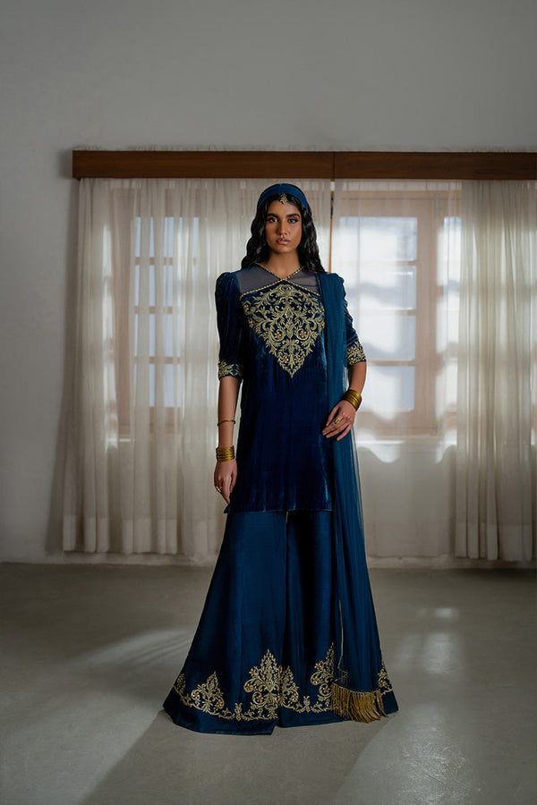 Caia | Luxury Velvet Edit 25 | Roselle (Blue) by Caia - Designer Dress - Type: Ladies Clothes - Available at Libayah - 100% Original
