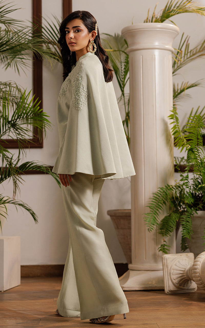 Threads and Motifs | Formal Dresses 25 | Embroidered Cape With Trouser by Threads and Motifs - Designer Dress  - Type : Ladies Clothes - Available at Libayah - 100% Original 