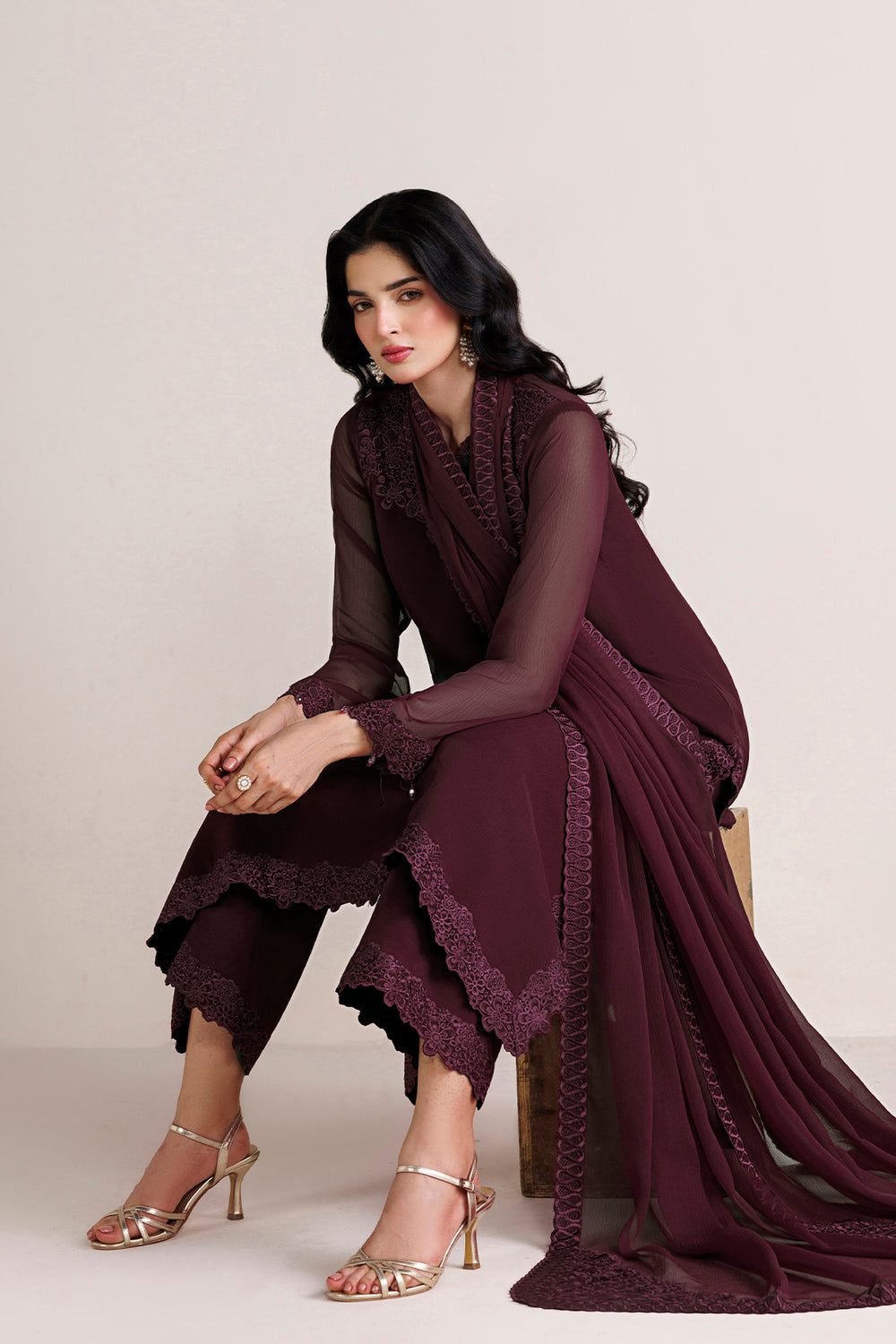 Farasha | Chiffon Essentials 26 | Oak Shadow by Farasha - Designer Dress  - Type : Ladies Clothes - Available at Libayah - 100% Original 