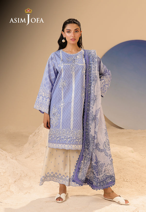 Asim Jofa | Summer Rhapsody | AJUBU-13 Printed Embroidered Lawn by Asim Jofa - Designer Dress  - Type : Ladies Clothes - Available at Libayah - 100% Original 
