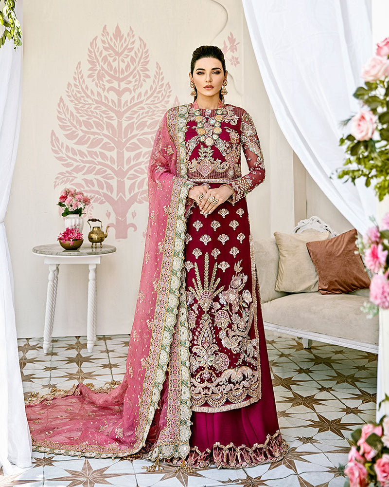 Gulaal | Wedding Formals | Pois Embroidered Net 3-Piece Suit WS-08 by Gulaal - Designer Dress - Type: Ladies Clothes - Available at Libayah - 100% Original