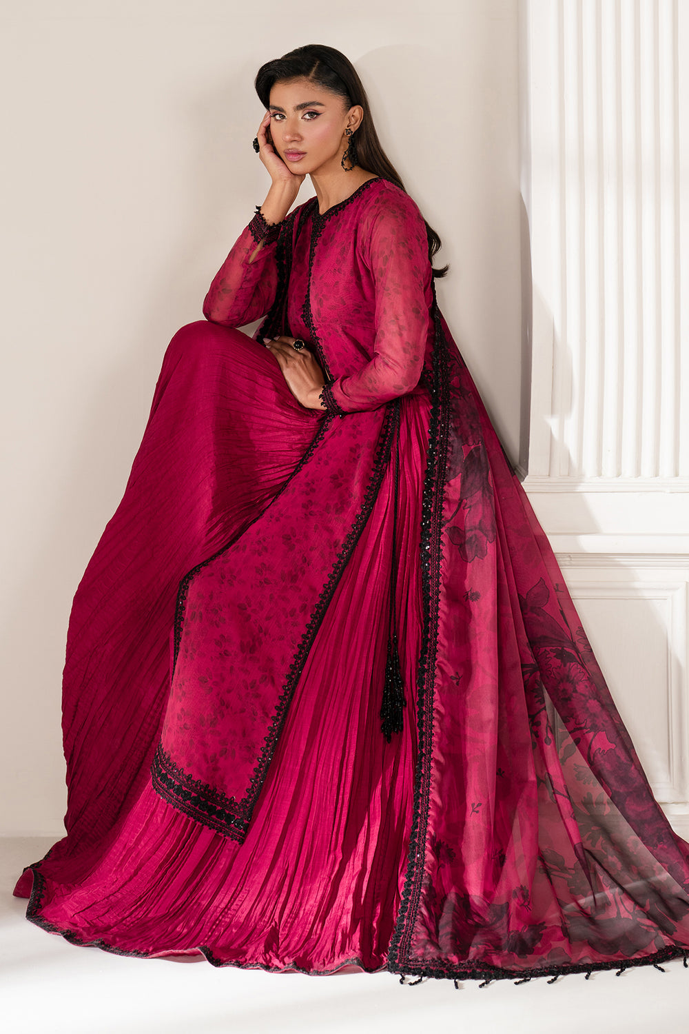 Baroque | Formals Collection | EMBROIDERED CHIFFON UF-4138 by Baroque - Designer Dress  - Type : Ladies Clothes - Available at Libayah - 100% Original 