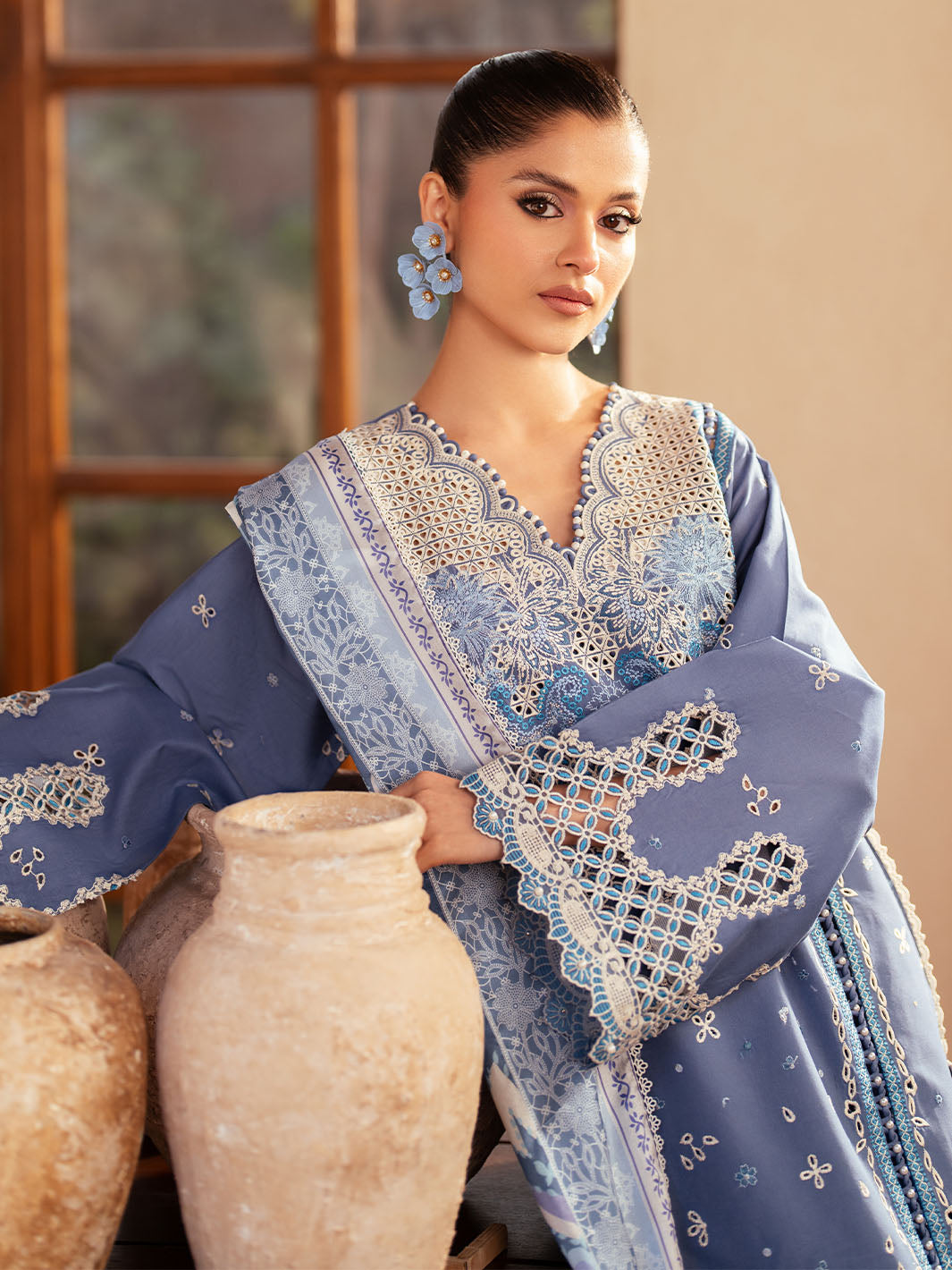 Bin Ilyas | Mehroze Luxury Lawn 25 | 91 - A by Bin Ilyas - Designer Dress - Type: Ladies Clothes - Available at Libayah - 100% Original
