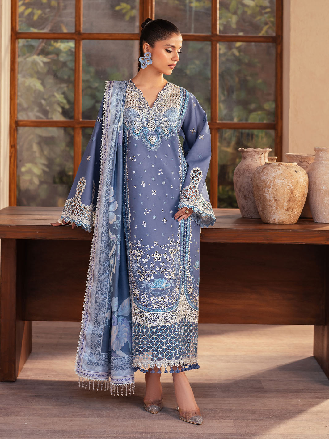 Bin Ilyas | Mehroze Luxury Lawn 25 | 91 - A by Bin Ilyas - Designer Dress - Type: Ladies Clothes - Available at Libayah - 100% Original