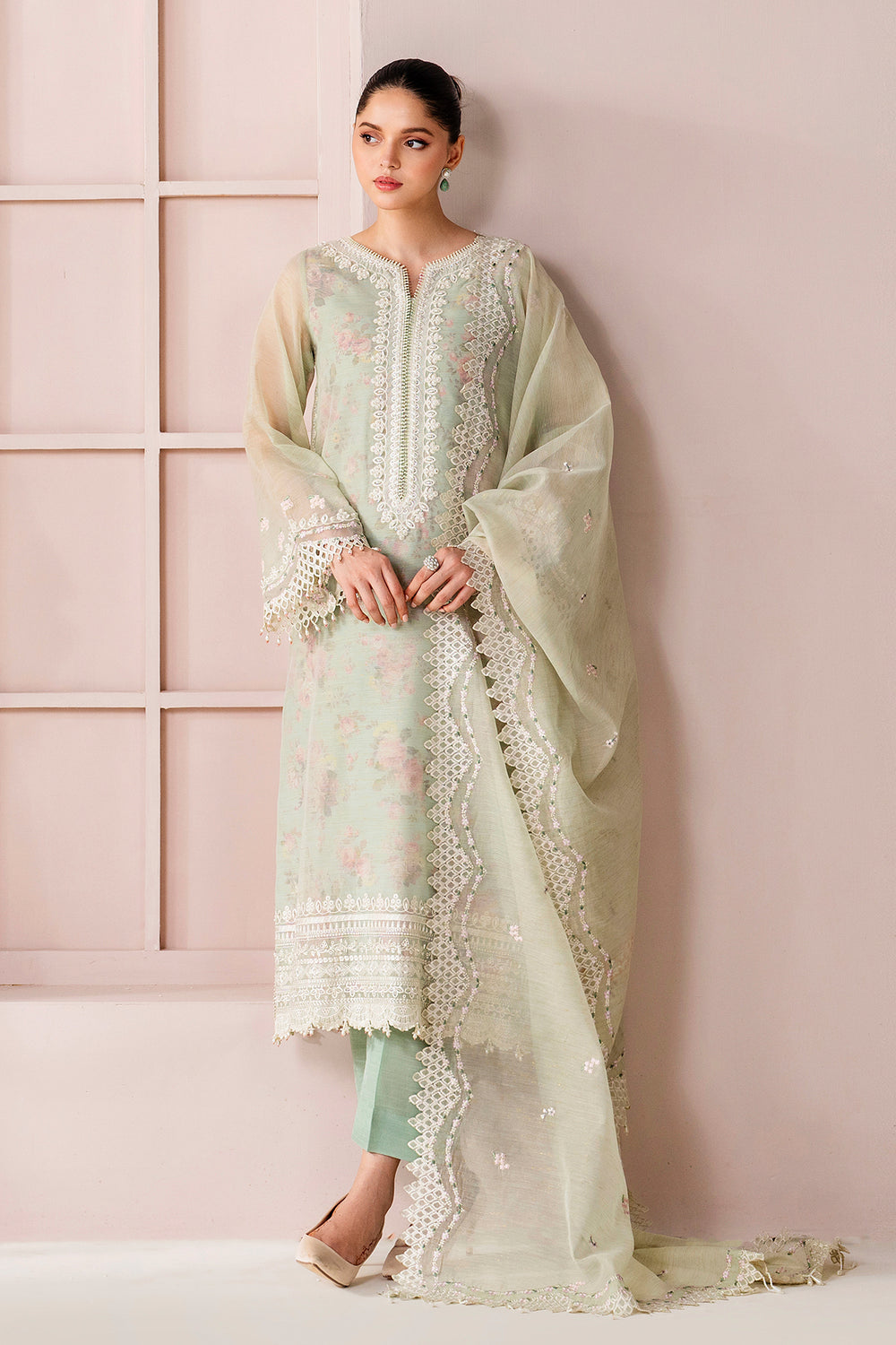 Baroque | Formals Collection | EMBROIDERED COTTON PATTI UF-4188 by Baroque - Designer Dress  - Type : Ladies Clothes - Available at Libayah - 100% Original 