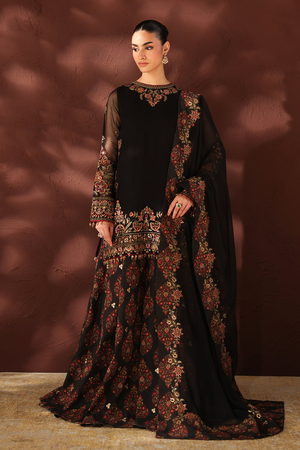 Baroque | Formals Collection | EMBROIDERED CHIFFON UF-4488 by Baroque - Designer Dress  - Type : Ladies Clothes - Available at Libayah - 100% Original 