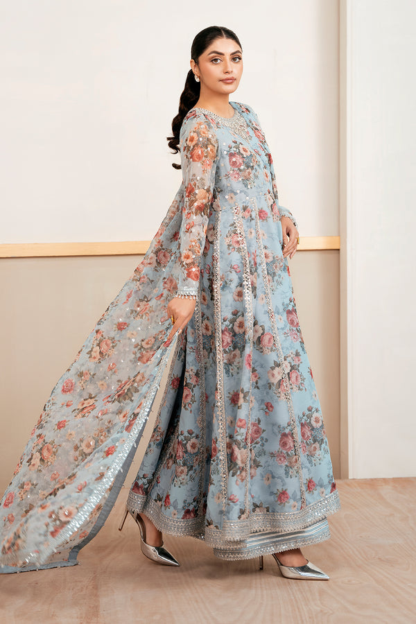 Baroque | Luxury Pret 25 | EMBELLISHED PRINTED CHIFFON PR-1058 by Baroque - Designer Dress  - Type : Ladies Clothes - Available at Libayah - 100% Original 