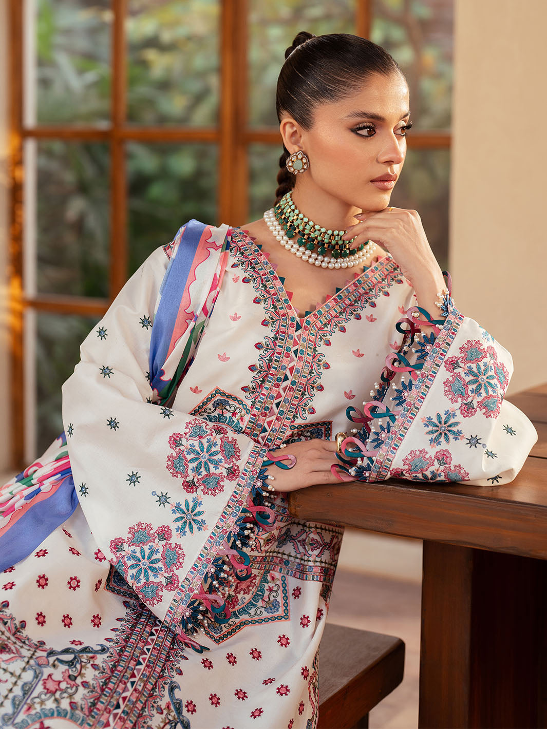 Bin Ilyas | Mehroze Luxury Lawn 25 | 92 - A by Bin Ilyas - Designer Dress - Type: Ladies Clothes - Available at Libayah - 100% Original